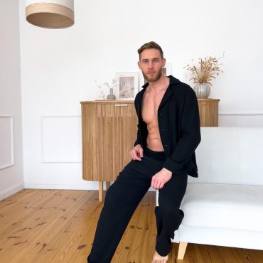 Men’s 100% Muslin Pajama Set, Long Sleeve Button Shirt&pants, Organic Cotton 2-layer Lounge Set,soft Sleepwear With Pockets,mens Relaxed Fit