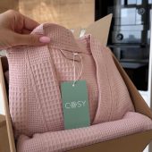 Waffle 100% Cotton Robe & Towel Set, Bridesmaid Gift, Spa Gift Box For Women, Self Care Box, Birthday Gift For Her, Mother’s Day Gift Box