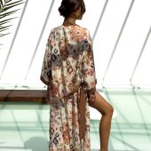 Women’s Boho Lounge Kimono, Artistic Lightweight Viscose Robe With Side Slits, Elegant Flowing Duster, Gift-ready Robe For Her, Boho Robe