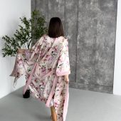 Long Kimono Satin Robe, Pastel Lounge Robe For Women, Elegant Lightweight Satin Robe With Slits, Gift Box For Women, Luxury Robe Gift Box