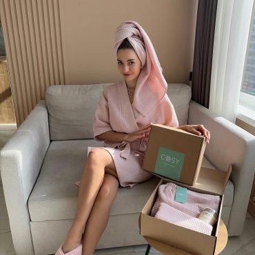 Waffle 100% Cotton Robe & Towel Set, Bridesmaid Gift, Spa Gift Box For Women, Self Care Box, Birthday Gift For Her, Mother’s Day Gift Box
