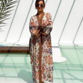 Women’s Boho Lounge Kimono, Artistic Lightweight Viscose Robe With Side Slits, Elegant Flowing Duster, Gift-ready Robe For Her, Boho Robe