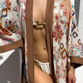 Women’s Boho Lounge Kimono, Artistic Lightweight Viscose Robe With Side Slits, Elegant Flowing Duster, Gift-ready Robe For Her, Boho Robe