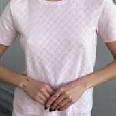 Rose Amour Women’s Pajama Set, Pink Cotton Sleepwear With Hearts, Romantic Loungewear Shorts & Tee, Gift For Her, Pink Pajama T-short