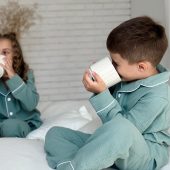 Children’s Muslin Pajama Set Viva, Soft Organic Cotton Pjs, Eco-friendly Sleepwear For Boys & Girls, Family Matching Outfit