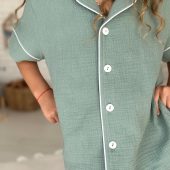 Eco-friendly Sleepwear For Boys & Girls, Children’s Muslin Pajama Set, Soft Organic Cotton Pjs For Kids, Family Matching Outfit