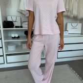 Rose Amour Pajama Pants, Women’s Cotton Lounge Pants, Pink Heart Print Sleepwear Pants, Soft Breathable Homewear, Women’s Cotton Nightwear